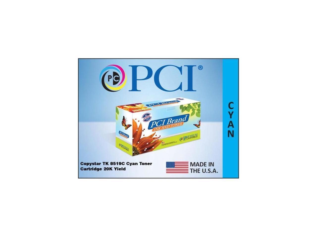 Premium Compatibles TK-8519C-PCI Laser Toner Cartridge - Alternative for Copystar TK-8519C, TK8219C, 1T02NDCCS0 - Cyan - 1 / Pack