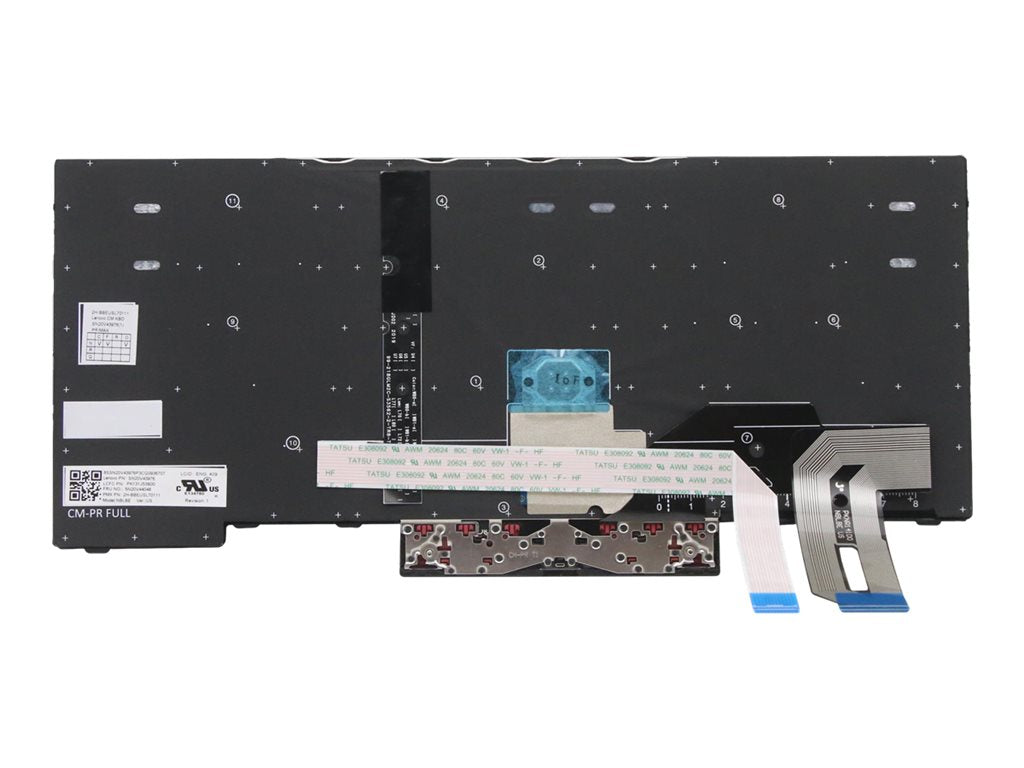 Primax - Notebook replacement keyboard - with Trackpoint - backlit - English - black - for ThinkPad P14s Gen 1; P14s Gen