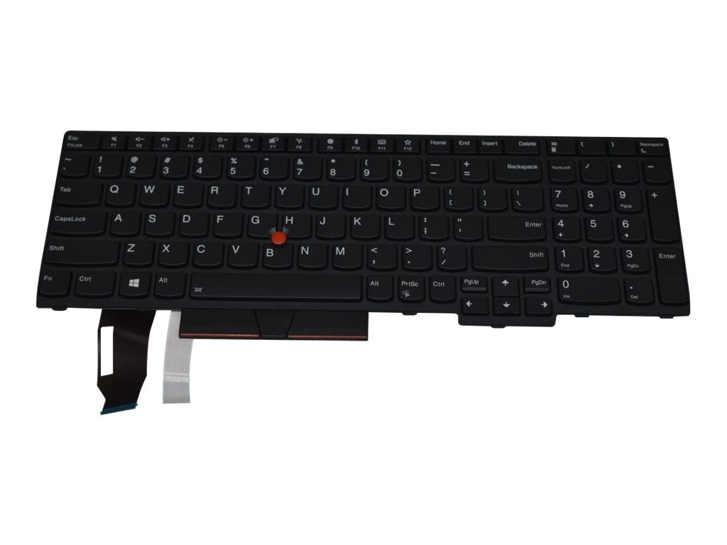 Primax - Notebook replacement keyboard - with Trackpoint - backlit - QWERTY - US - black - FRU - for ThinkPad E580;
