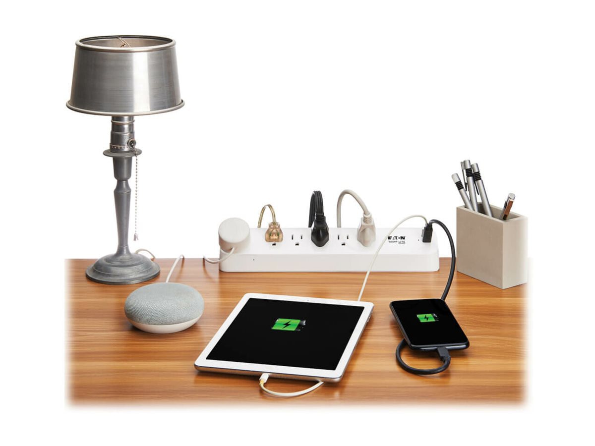 Protect It 6-Outlet Surge Protector with USB-A/C Charging by Eaton for Home Office