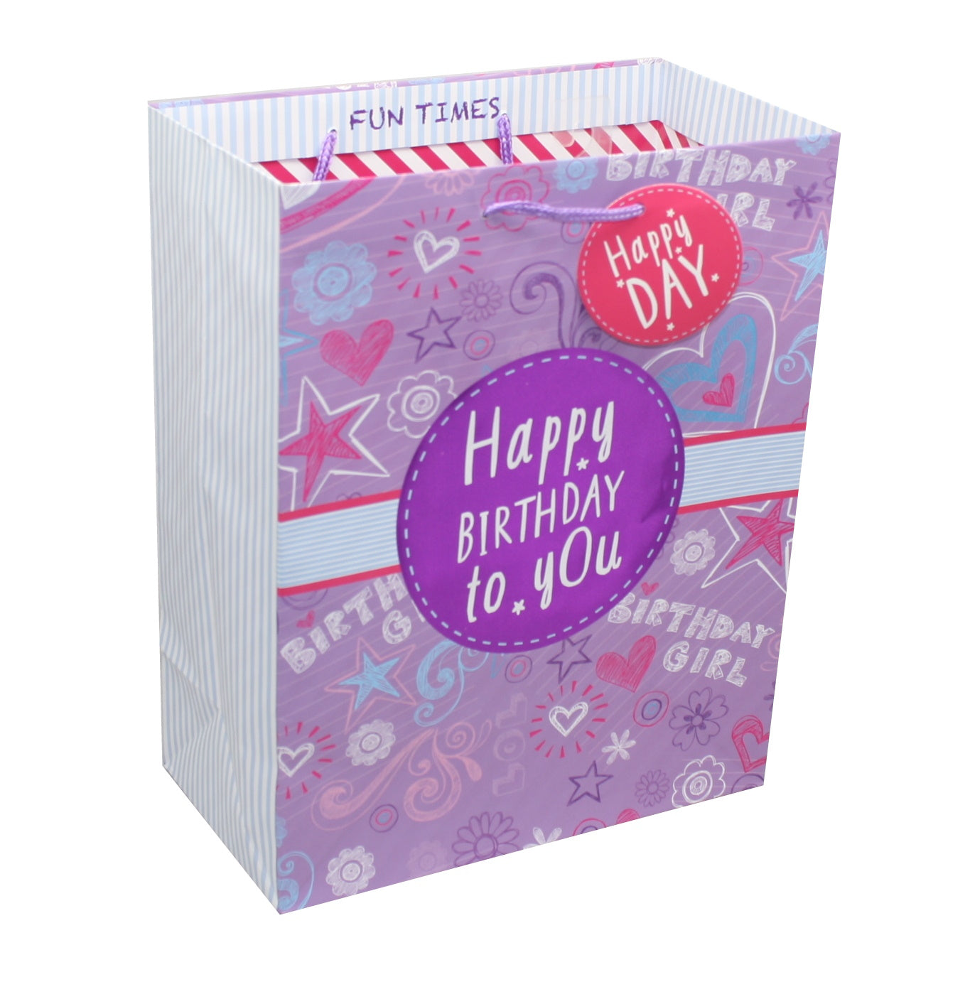 Purple Graffiti Happy Birthday Gift Bag