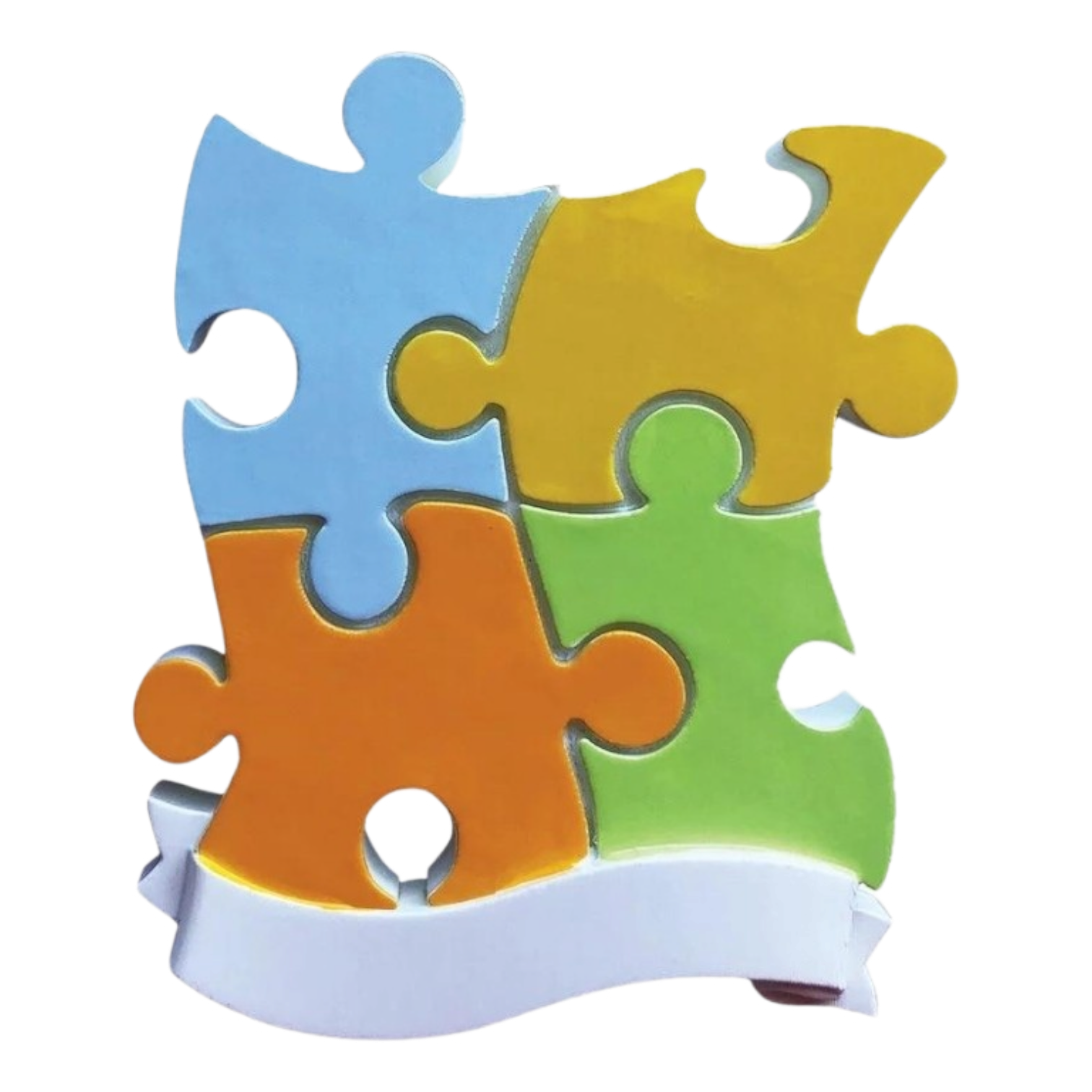 Puzzle Piece Ornament - Family of 4