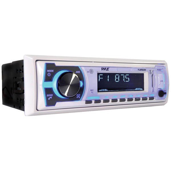 Pyle PLMRB29W Single-DIN In-Dash Digital Marine Stereo Receiver with Bluetooth