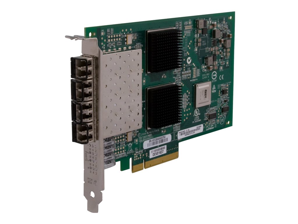 QLogic QLE2564 - Host bus adapter - PCIe 2.0 x8 - 8Gb Fibre Channel x 4 - for ONS 15454; ONS 15000 15454