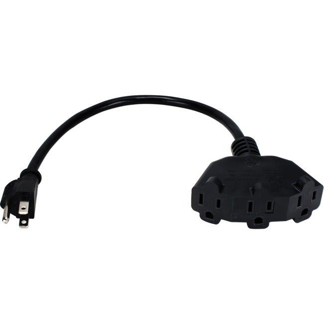 QVS 12 Inches 3-Outlet OutletSaver AC Power Splitter Adaptor PP-ADPT3