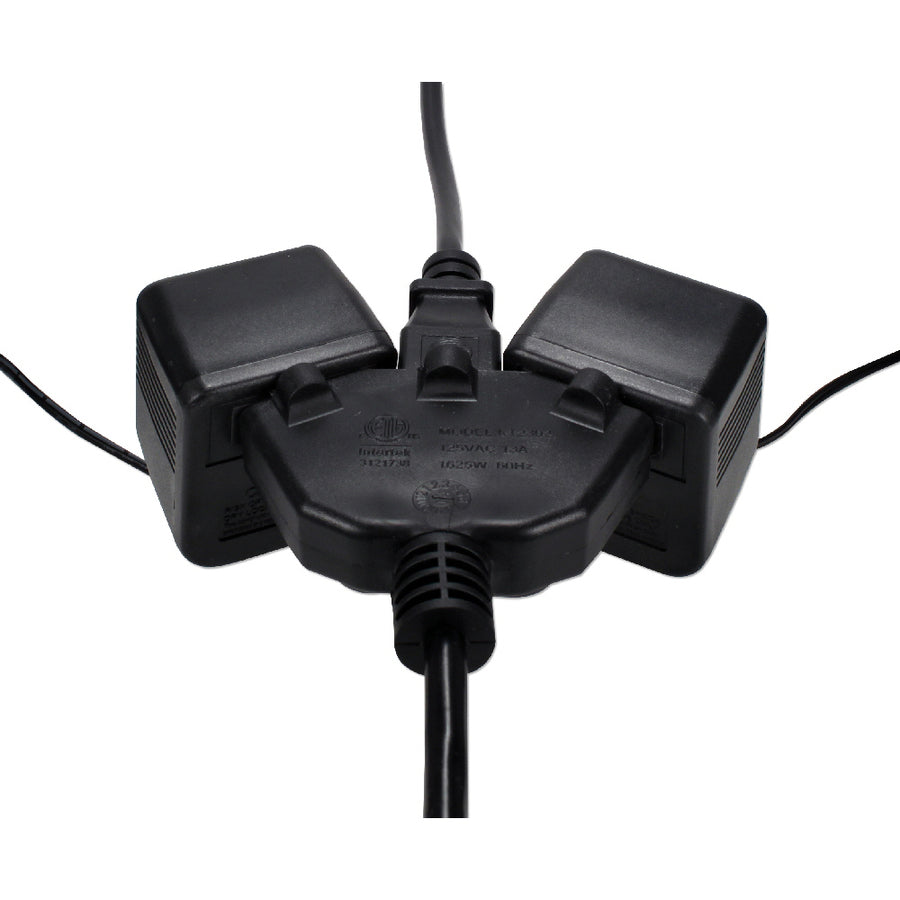 Qvs 6-Pack 12 Inches 3-Outlet Outletsaver Ac Power Splitter Adaptor