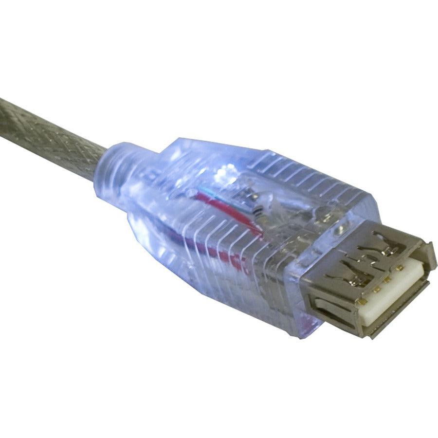 Qvs Usb Power Charger & Sync Lighted Extension Cable For Smartphone & Tablet CC2210C-06WHL