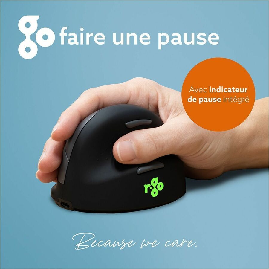 R-Go HE Ergonomic Mouse, Large, Right, Wireless RGOHELAWL