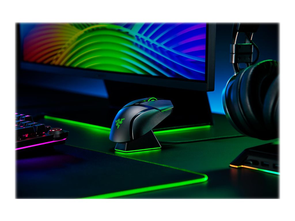 Razer Basilisk Ultimate - Mouse - ergonomic - right-handed - optical - 11 buttons - wired, wireless - USB, 2.4 GHz