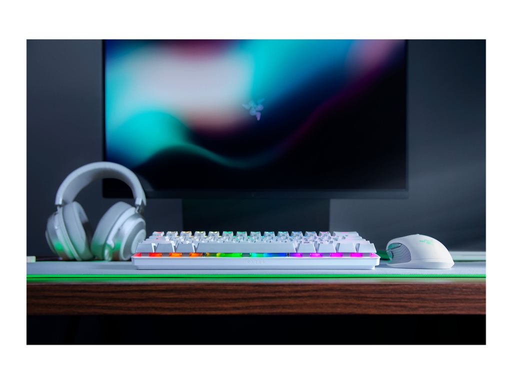 Razer Huntsman Mini - Keyboard - backlit - USB - US - key switch: Razer Clicky Optical Purple - mercury