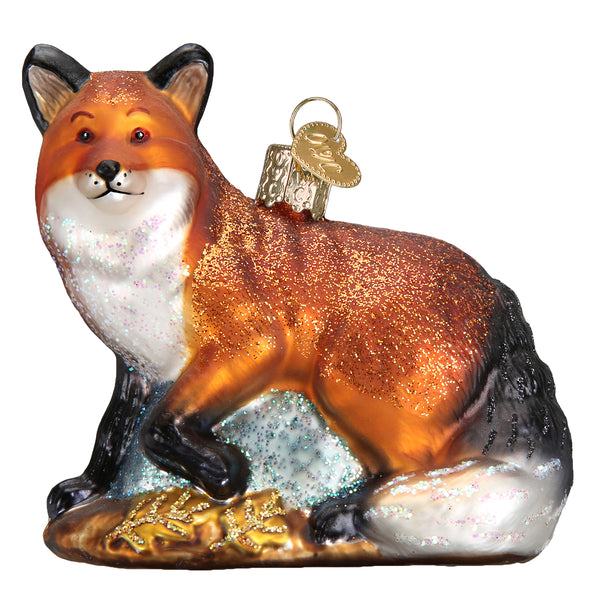 Red Fox Glass Ornament