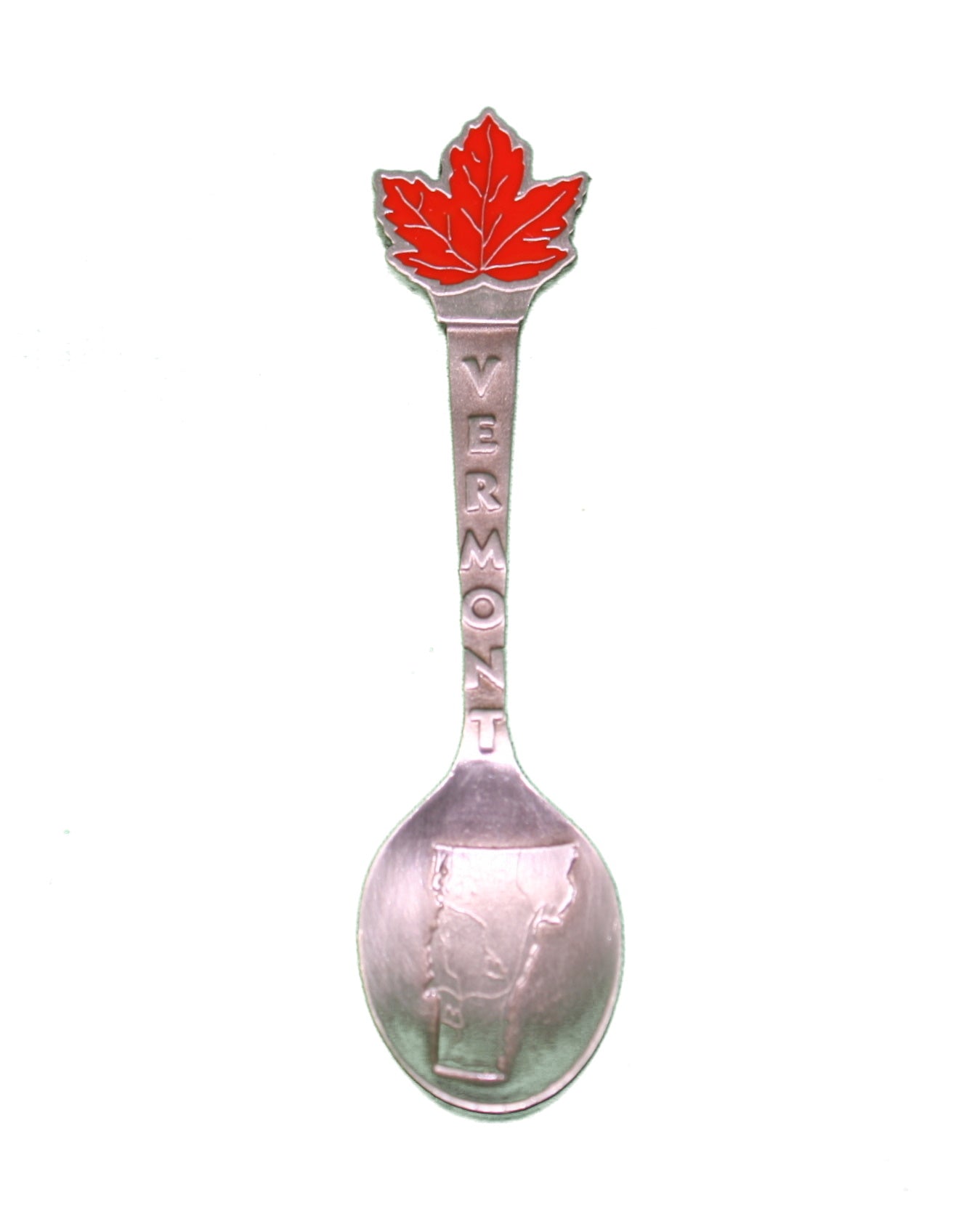 Red Leaf Souvenir Pewter Spoon