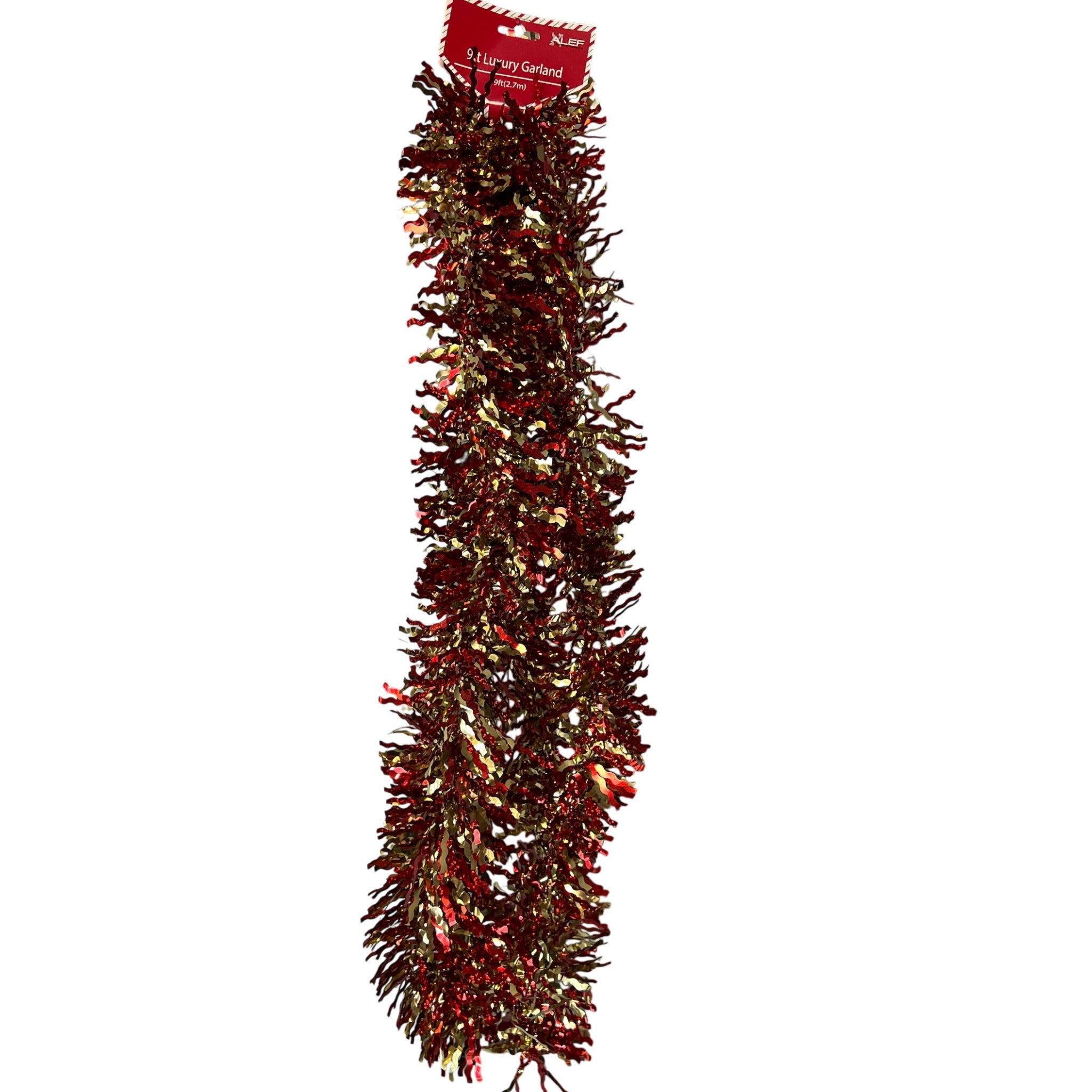 Red and Gold Holographic Garland Wavy Cut 3ply