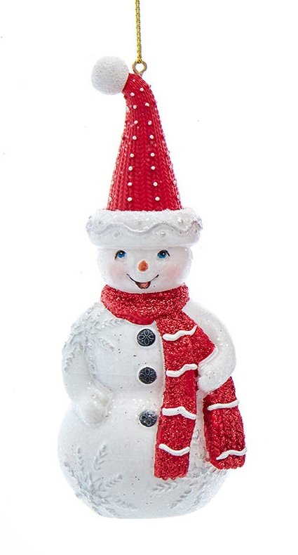 Red and White Ornament - Snowman