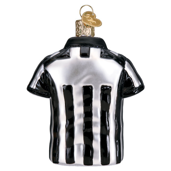 Referee Shirt Glass Ornament