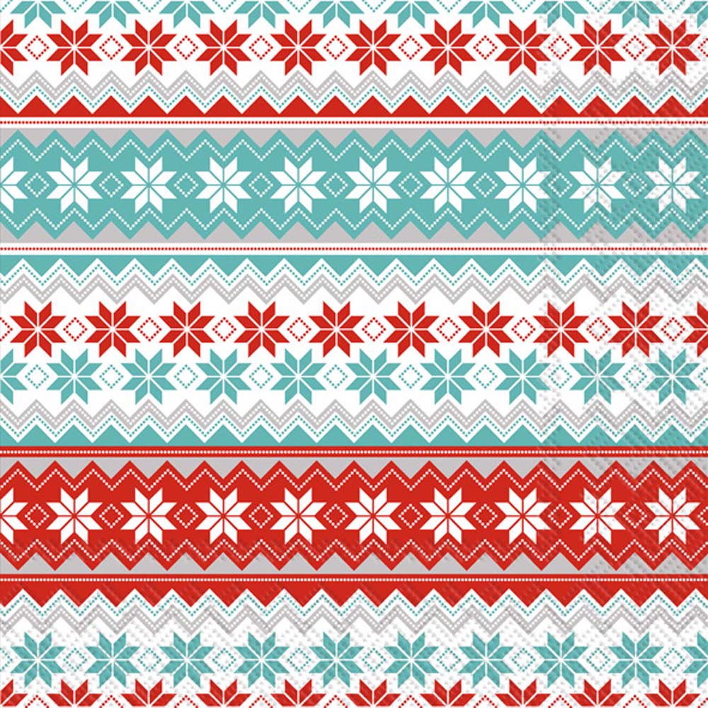 Reindeer Stripe - Lunch Napkin