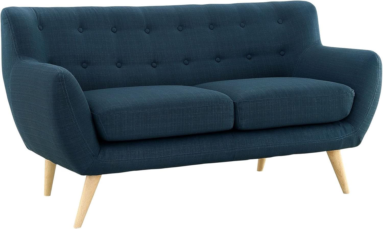 Remark Mid Century Modern Upholstered Living Room Set Azure