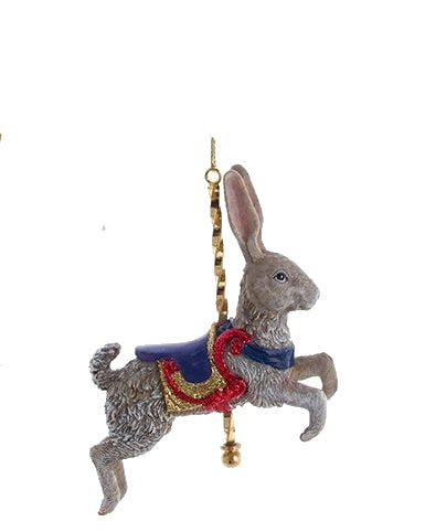 Resin Carousel Ornament - Jack Rabbit