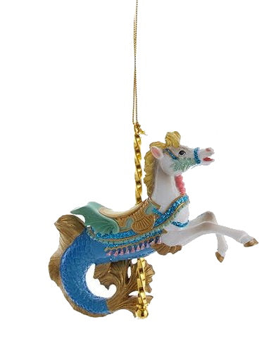 Resin Carousel Ornament - Mermaid Horse
