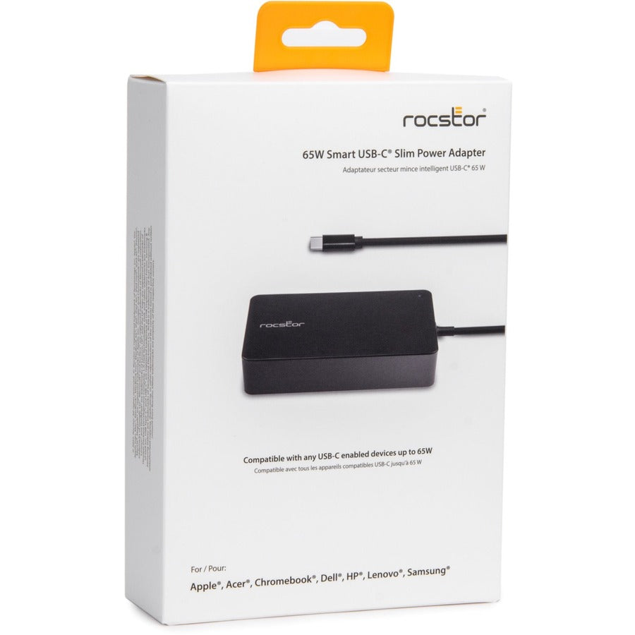 Rocstor 65W Smart USB-C Laptop Power Adapter Charger Y10A273-B1