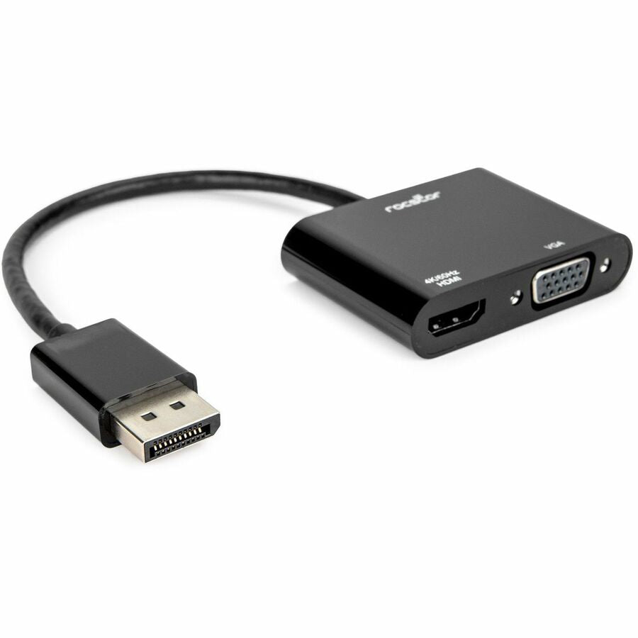 Rocstor DisplayPort To HDMI VGA Adapter - 4K 60Hz - 1 Pack - 1 x 20-pin DisplayPort 1.2