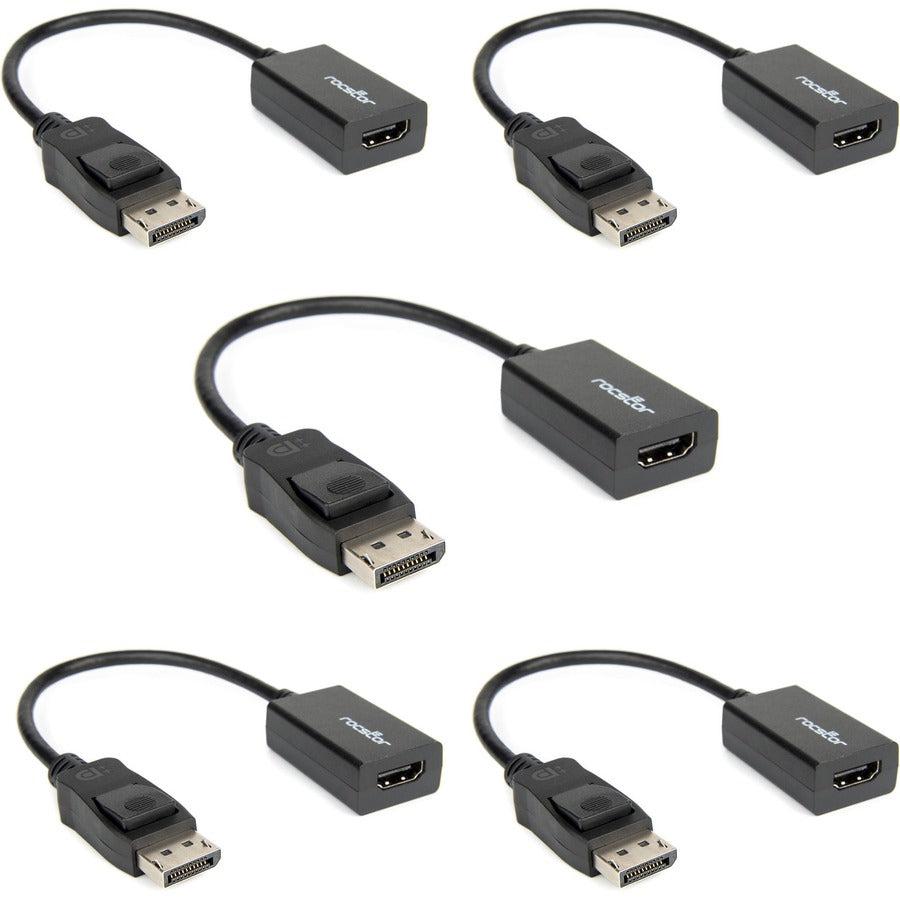 Rocstor DisplayPort/HDMI Audio/Video Adapter Y10A101-B1-5PK