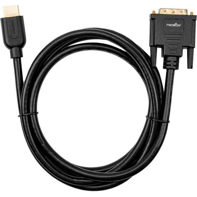 Rocstor Premium HDMI to DVI-D Cable - M/M - 6 ft - 1 x DVI-D Male - 1 x Male HDMI Y10C124-B1