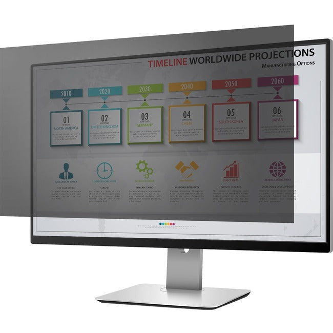 Rocstor Privacyview&Trade; Premium Privacy Filter For 19 Widescreen Monitor - For 19" Monitor/Display - 16:10 Aspect Ratio - Glossy / Matte - Unframed - Anti-Glare - Comparable To Pf190W1B -Taa Compliant - Black - For 19" Widescreen Lcd Monitor - 16:10 -