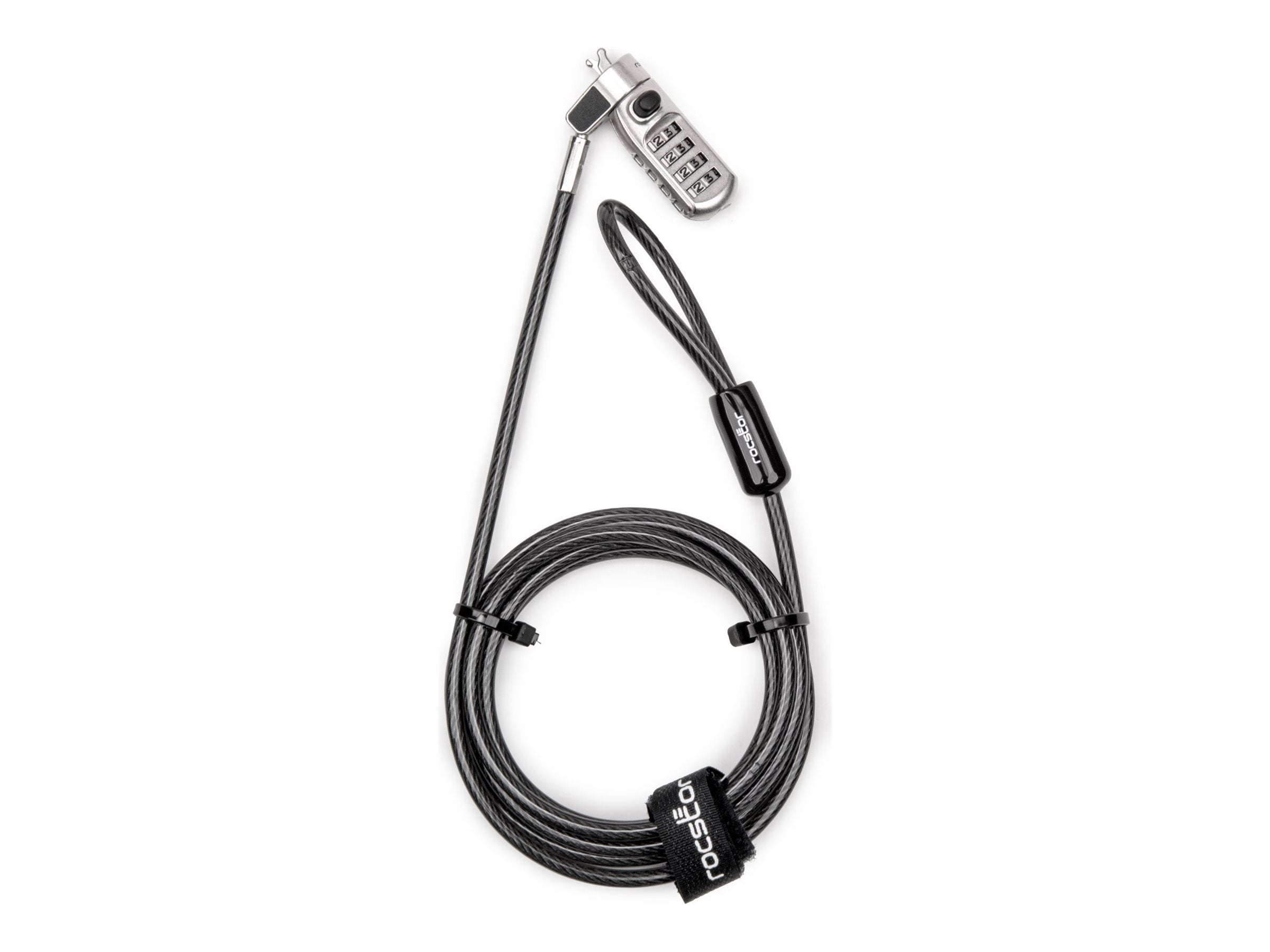 Rocstor Rocbolt W25 - Security cable lock - slim, combination, noble wedge slot - 6.6 ft Y1RB032-B1