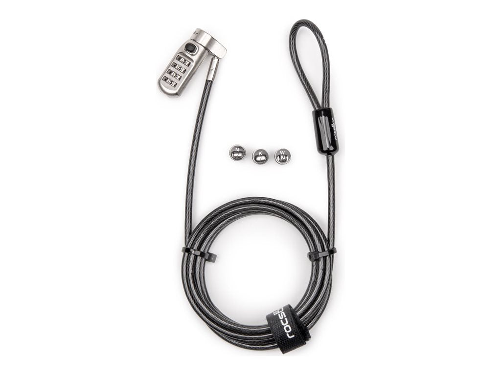 Rocstor - Security cable lock - 3-in-1, universal, 4-digit combination, resettable - 6.6 ft Y1RB030-B1