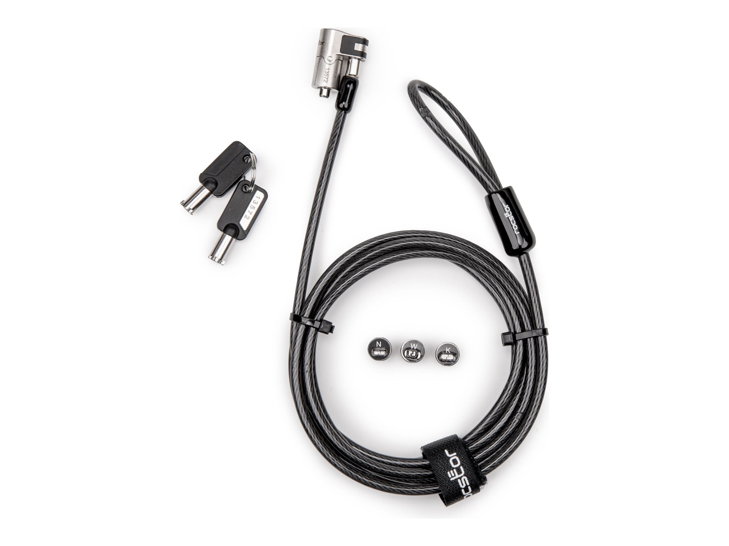 Rocstor - Security cable lock - 3-in-1, universal, keyed - 6.6 ft Y1RB029-B1