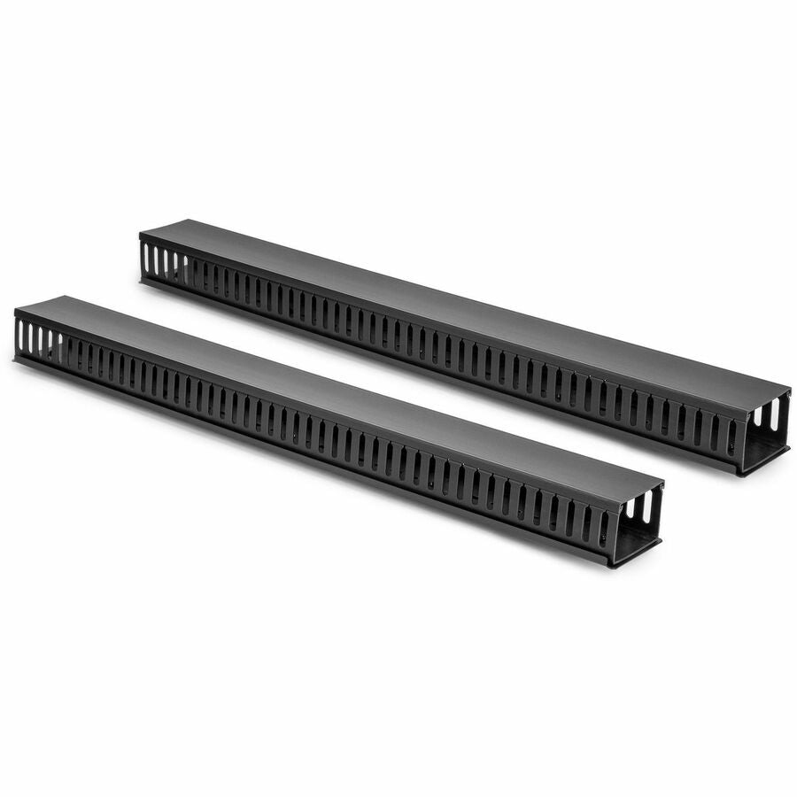 Rocstor Vertical Cable Organizer with Finger Ducts - 0U - 3 ft - Duct Panel - Black - 1 -