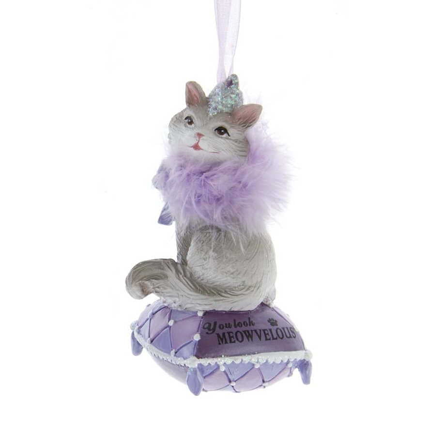 Royal Splendor Purple Cat Ornament - You Look Meowvelous