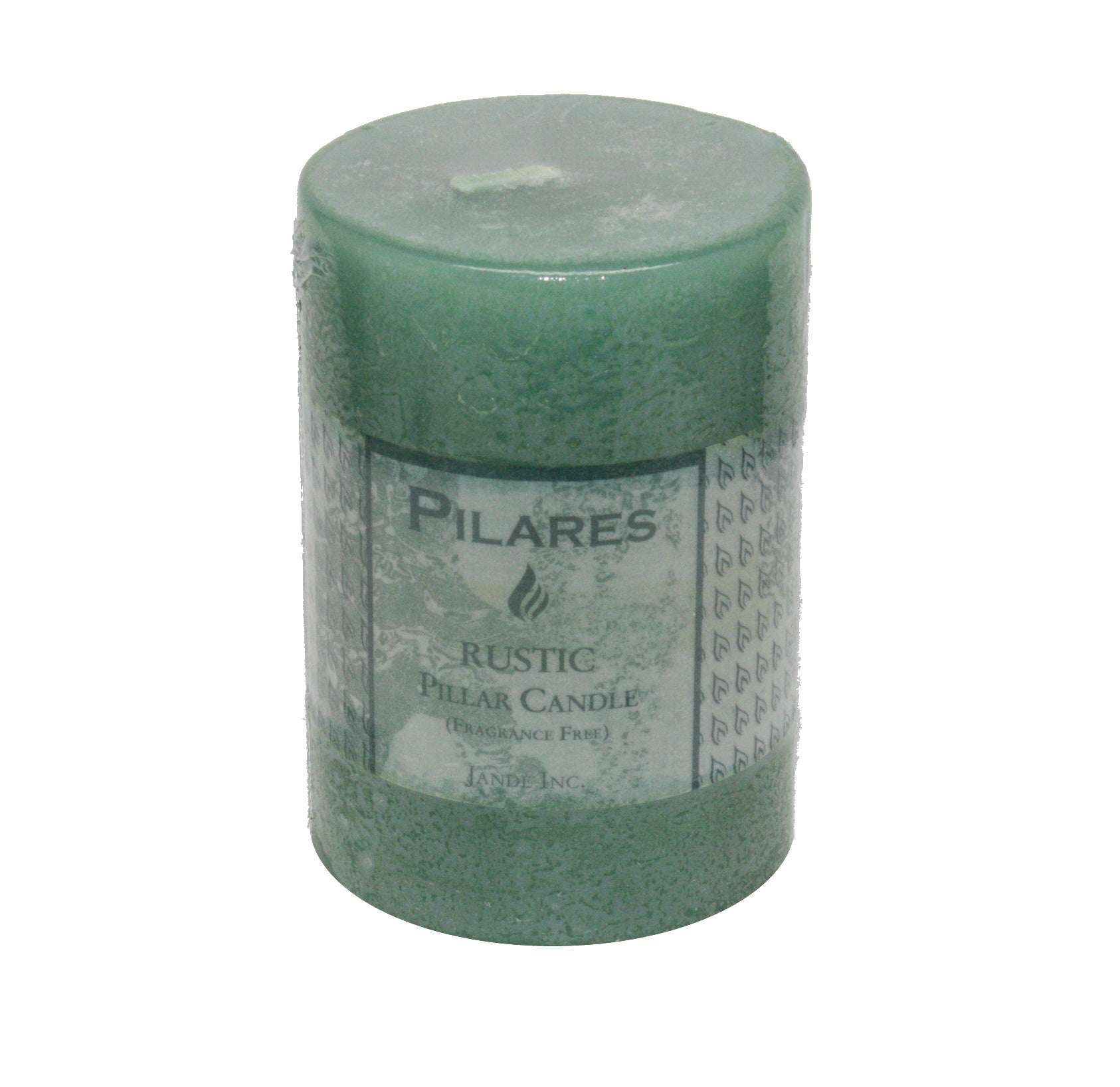 Rustic Pillar Candle - 4 Inch Green