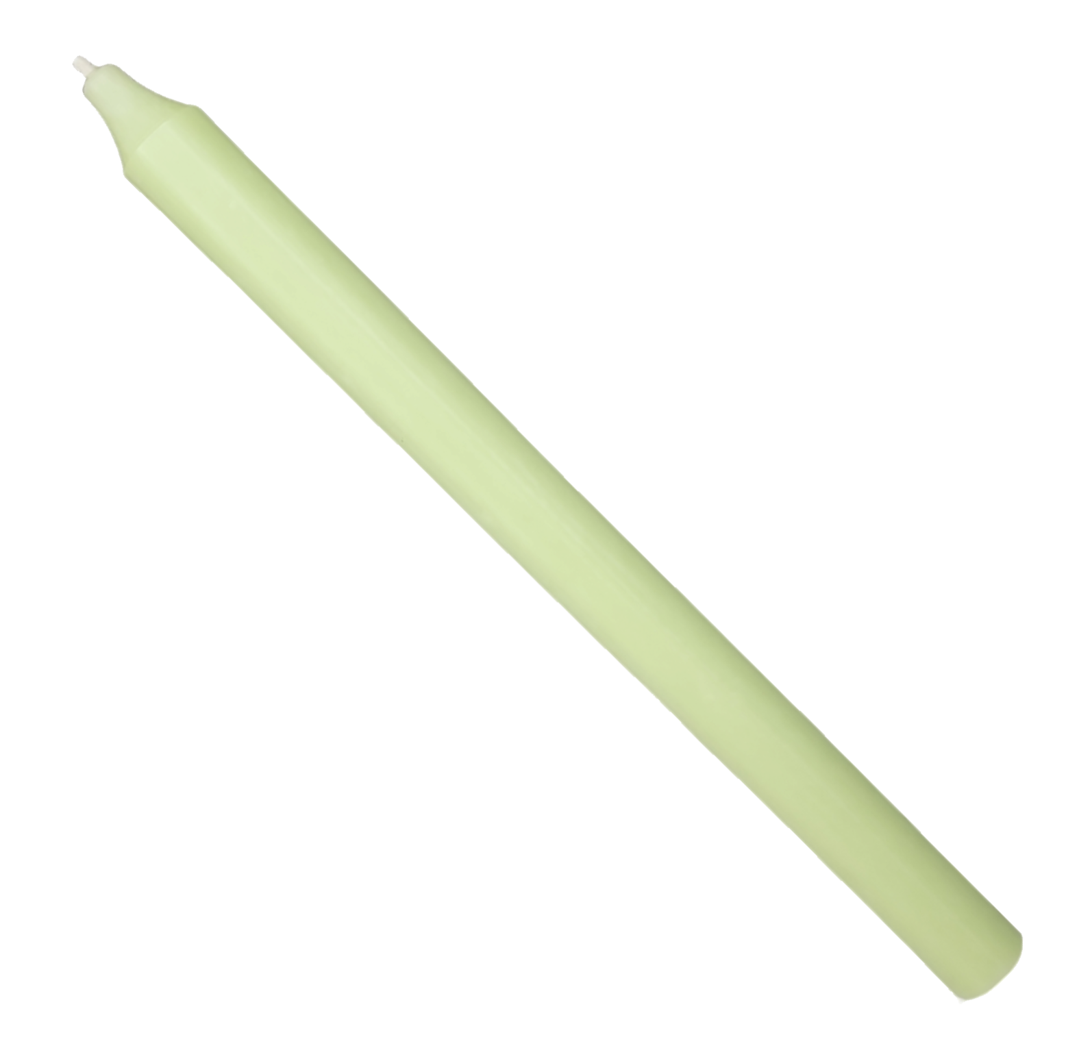 Rustic Taper Dinner Candle - 12 Inch Light Green