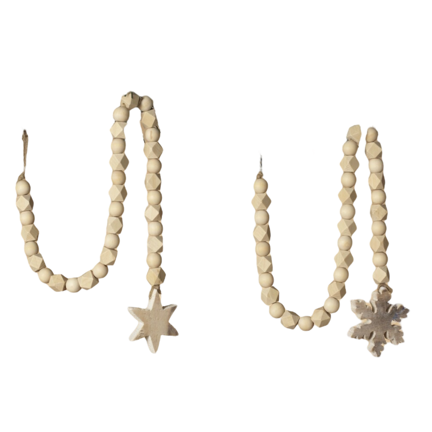 Rustic Wooden Bead Garland -