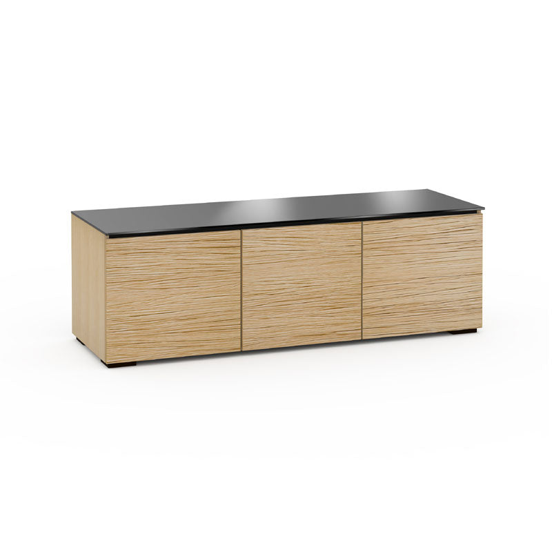 Salamander Denver 237 Natural Oak AV Cabinet with Black Glass Top