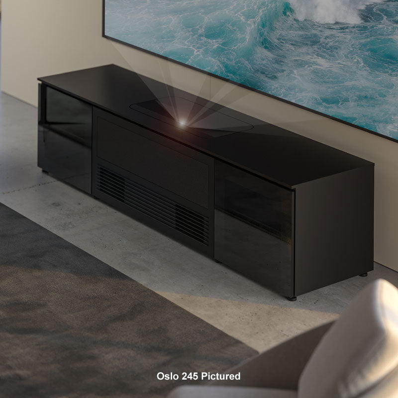 Salamander 245 Oslo Black Glass Cabinet for Epson LS800 Projector Integration