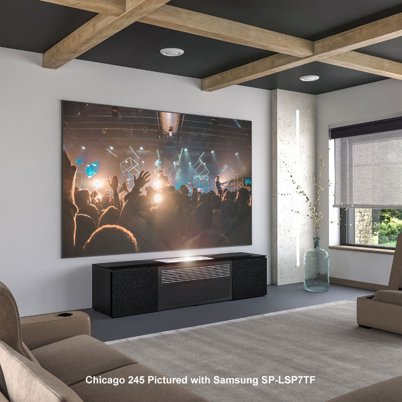 Salamander Chicago 245 Cabinet for Samsung SP-LSP7TF UST Projector – Integrated Black Oak
