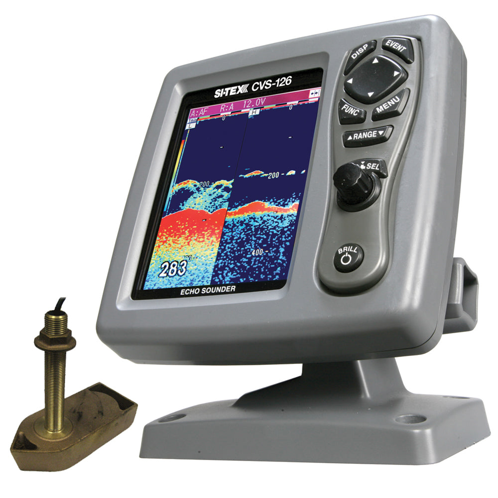 SI-TEX CVS-126 Dual Frequency Color Echo Sounder w/600kW Thru-Hull Tranducer