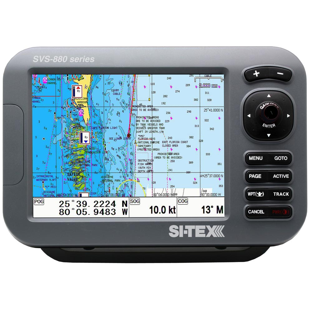 SI-TEX Standalone 8" Chartplotter System w/Color LCD, Internal & External GPS Antenna
