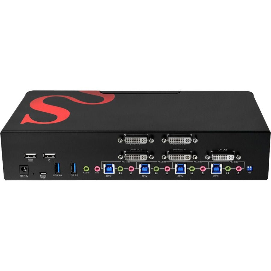 SIIG 4-Port DVI Dual-Link Smart Console Switch with USB 3.0 Multi-Media CE-DV0211-S1