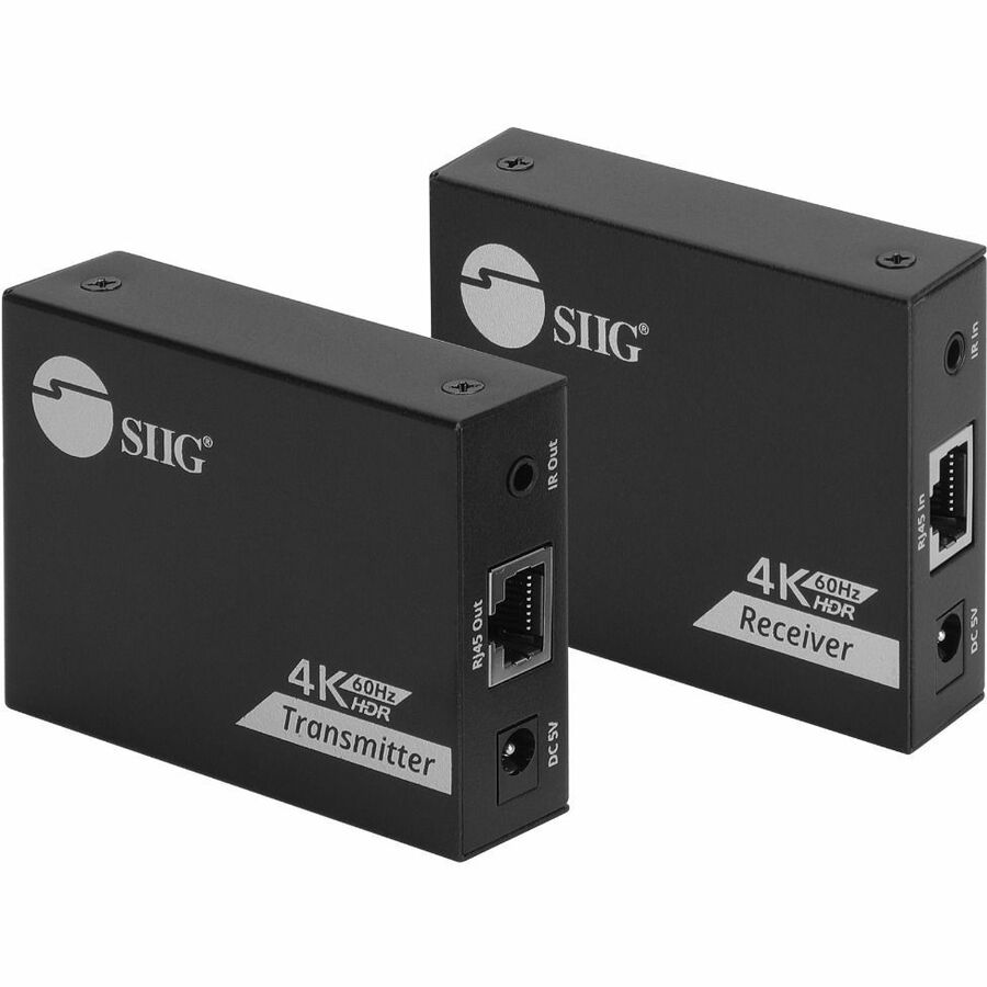 SIIG 4K60Hz HDMI over Cat6 Extender with Loopout & IR - 50m- HDMI Extender- Auto