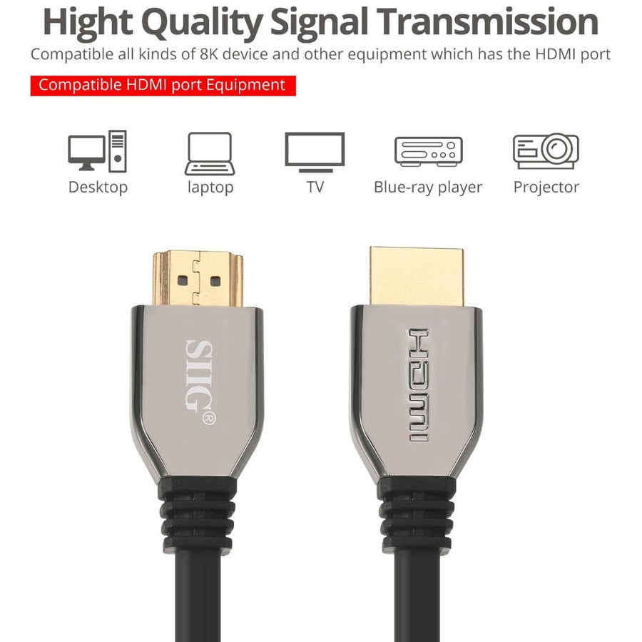 SIIG 8K Ultra High Speed HDMI Cable - 10ft CB-H21611-S1