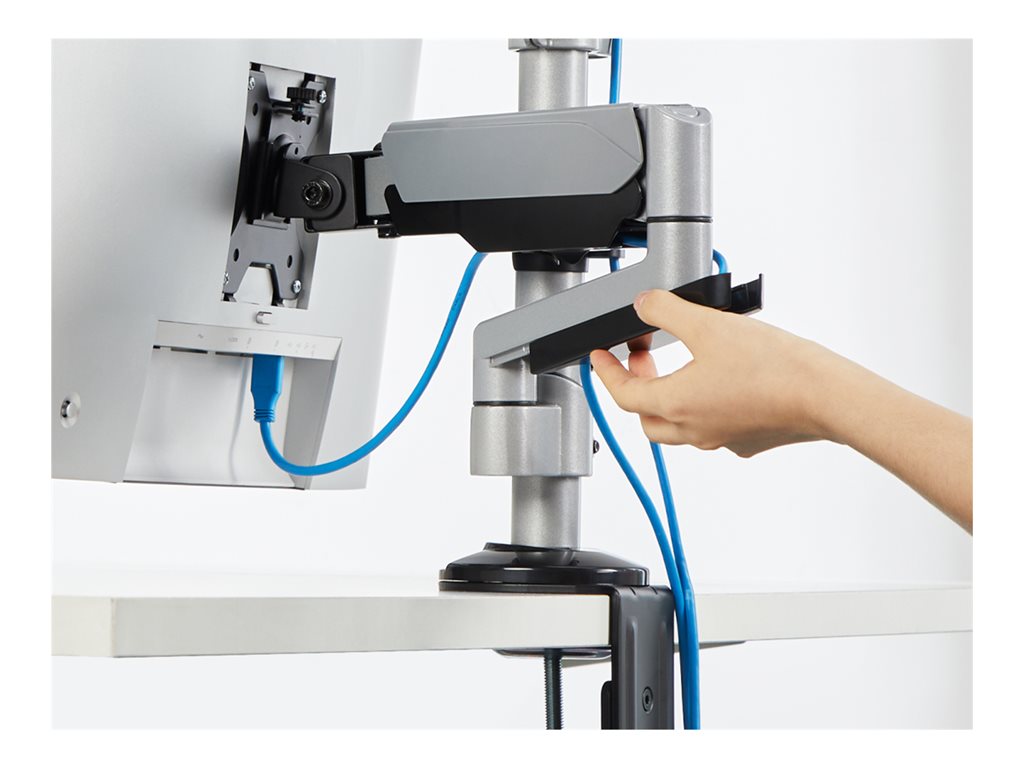 SIIG Dual Stacked Monitor Arm Desk Mount - 17 - 32" - Max Load 19.8lbs each - VESA 75/100mm - Mounting kit (dual gas spring monitor CE-MT3R11-S1