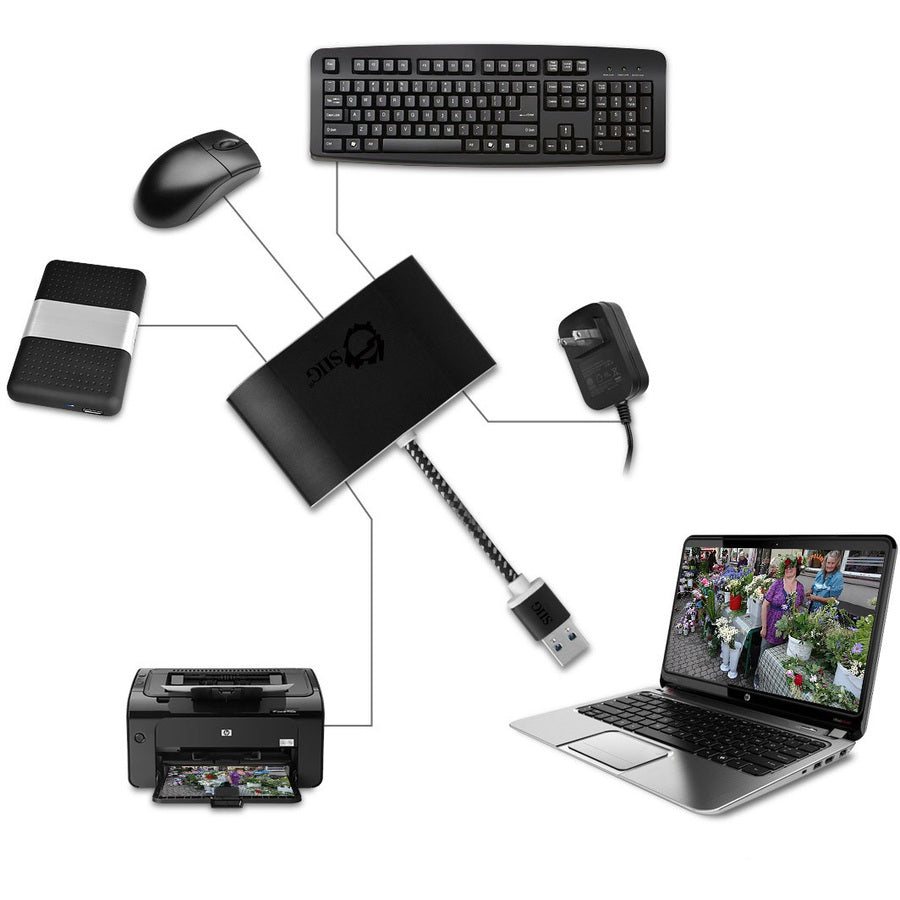 SIIG SuperSpeed USB 3.0 4-Port Powered Hub JU-H40F12-S1