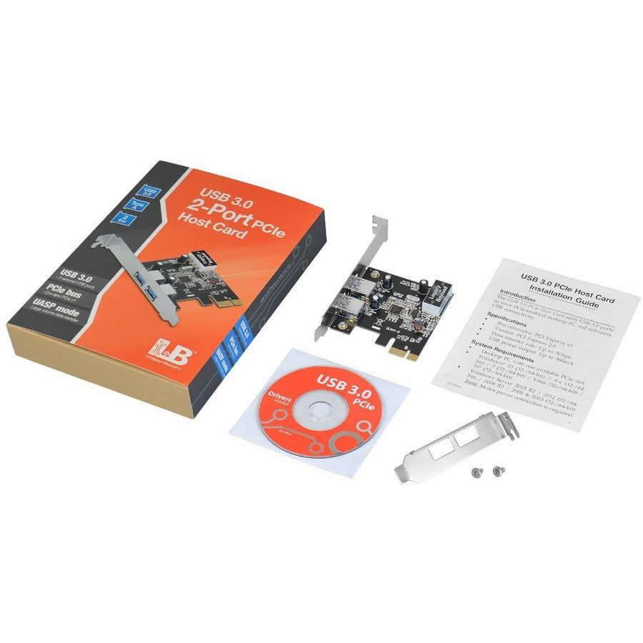 SIIG USB 3.0 2 Port (Ext) PCIe Host Card - UASP LB-US0314-S1