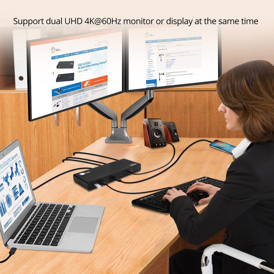 SIIG USB 3.1 Type-C Dual 4K Docking Station with Power Delivery 60W JU-DK0811-S1