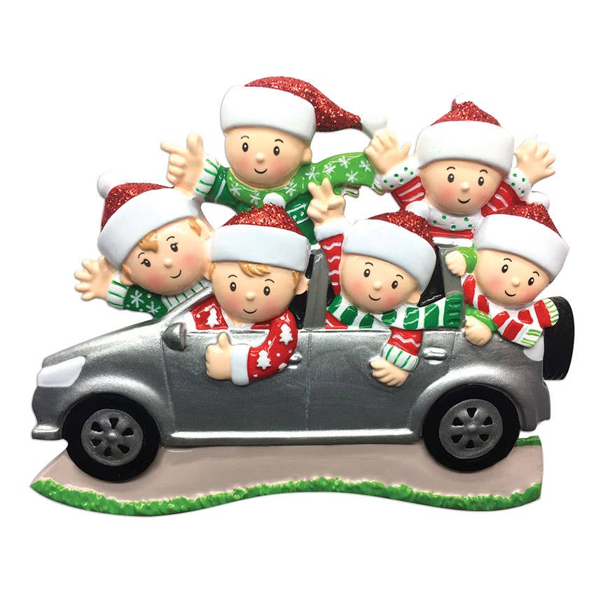 SUV Family of 6 Ornament