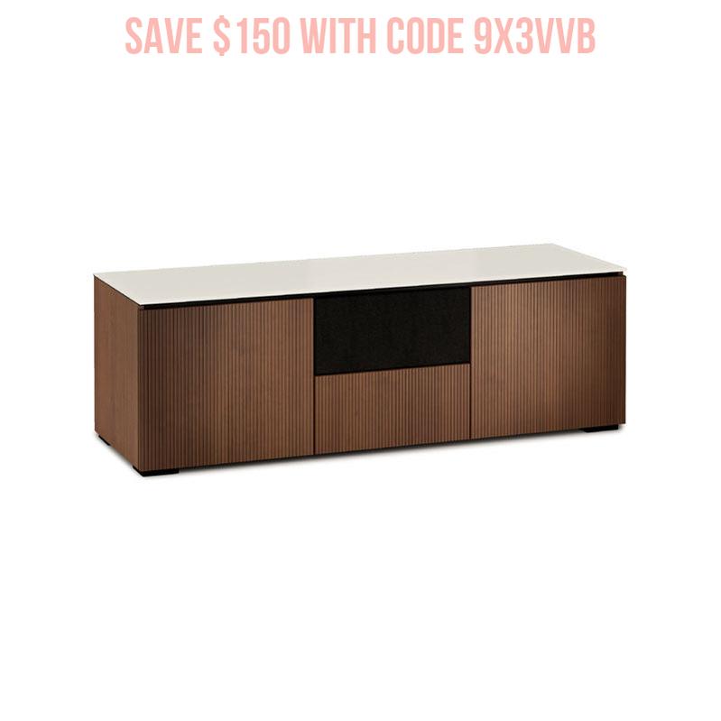 Salamander Manhattan 236 Cabinet with Matte Taupe Glass Top & Walnut Doors